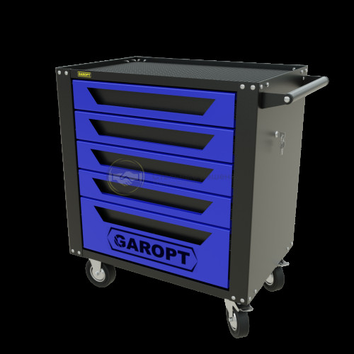 Тележка инструментальная Garopt серия Standart 5 ящиков доводчики синяя
