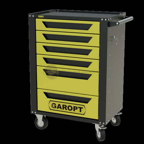 Тележка инструментальная Garopt серия High 6 ящиков доводчики желтая